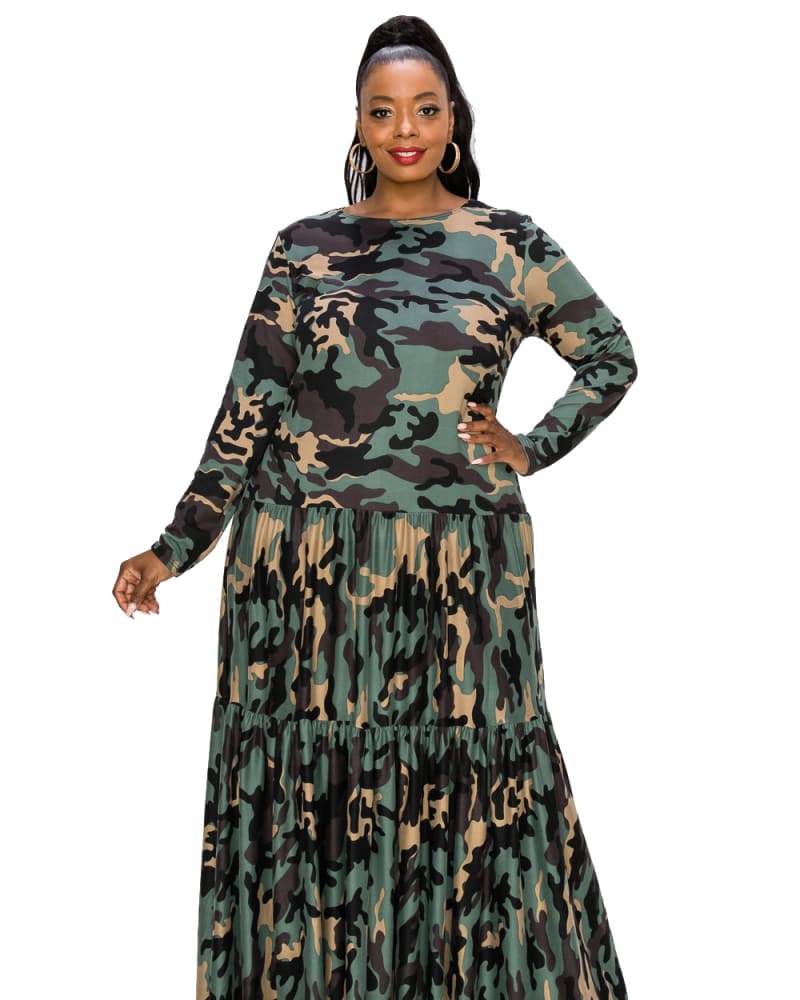 Plus size camo maxi dress outlet